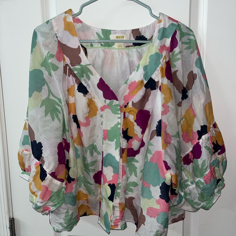Anthropologie Maeve Floral Blouse - Multicolor